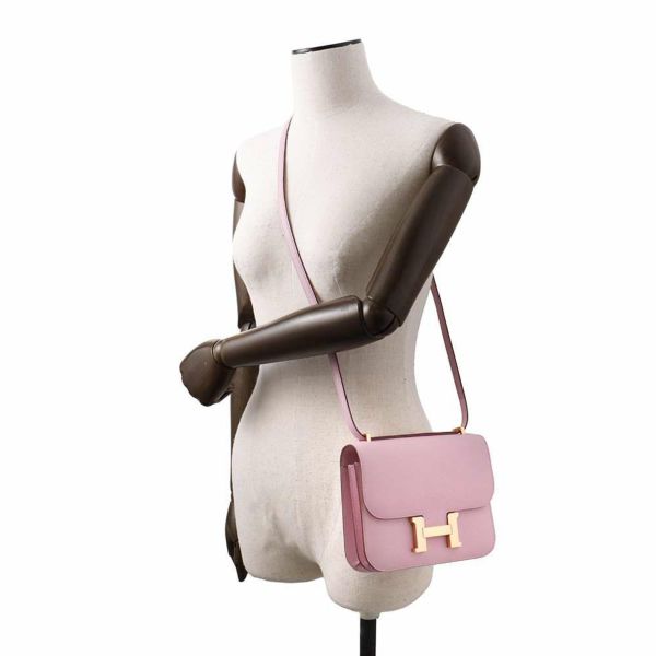 エルメス ショルダーバッグ ミニ コンスタンス3 モーヴシルベストル/ピンクゴールド金具 エプソン U刻印