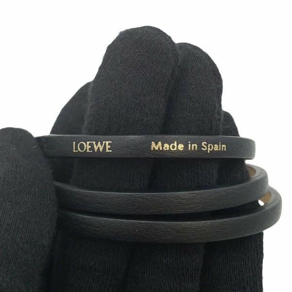 ロエベ バングル アナグラム ツイストバングル カーフレザー サイズM J920240X17 LOEWE アクセサリー 黒 ブレスレット