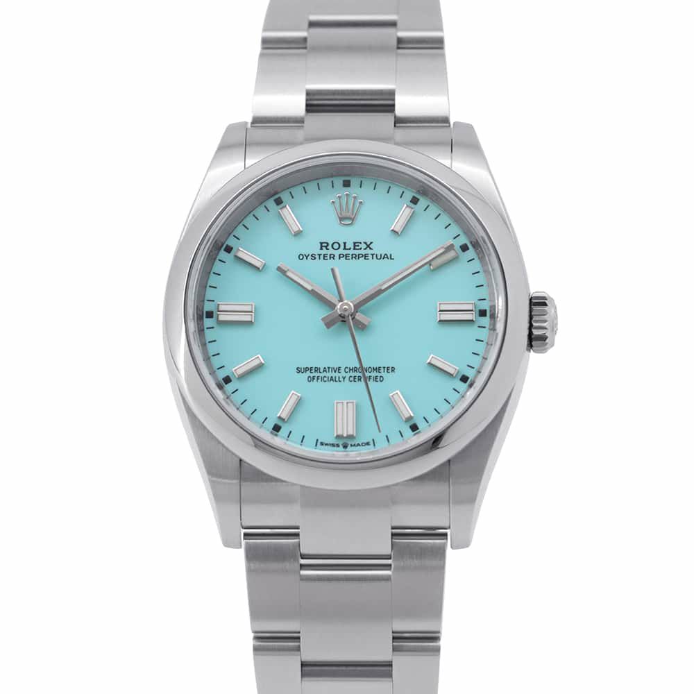 ロレックス オイスターパーペチュアル36 ランダムシリアル ルーレット 126000 ROLEX 腕時計 ターコイズブルー文字盤