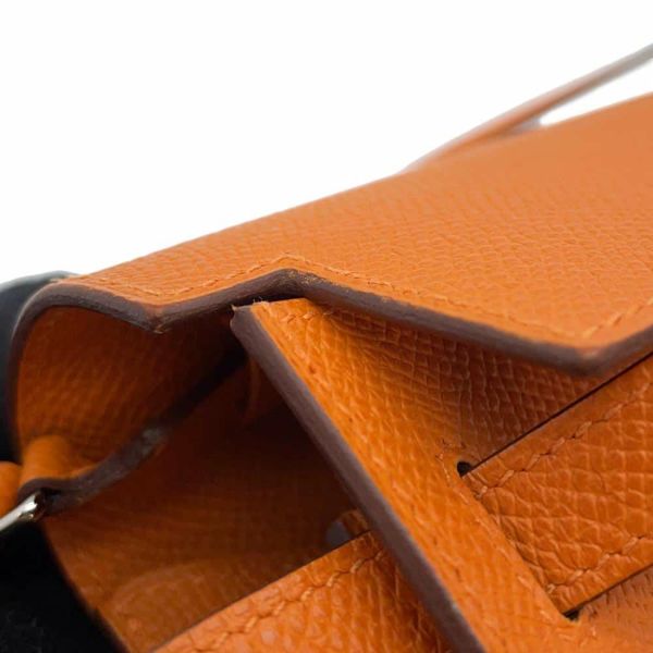 エルメス ケリーウォレット ロング トゥーゴー オレンジ/シルバー金具 エプソン B刻印 財布