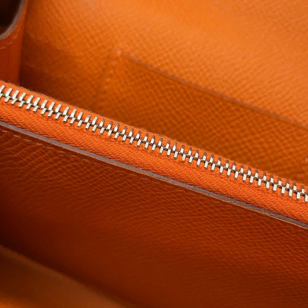 エルメス ケリーウォレット ロング トゥーゴー オレンジ/シルバー金具 エプソン B刻印 財布