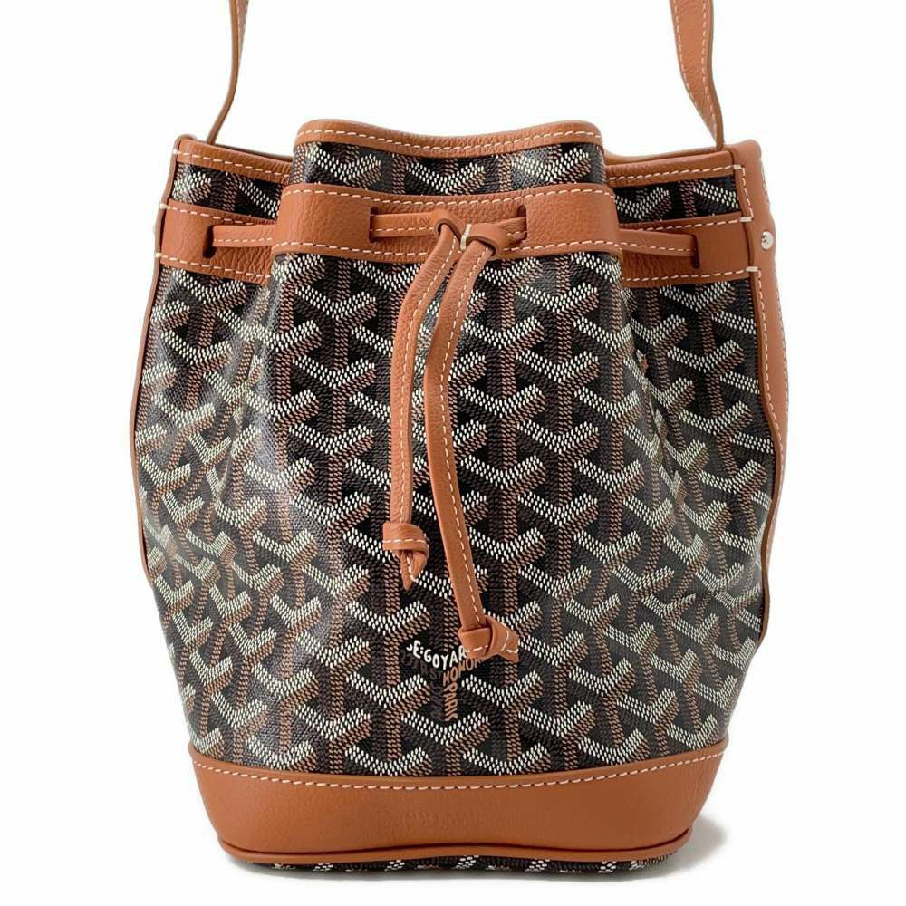 ゴヤール ショルダーバッグ プティ フロ バケットバッグ レザー GOYARD 黒