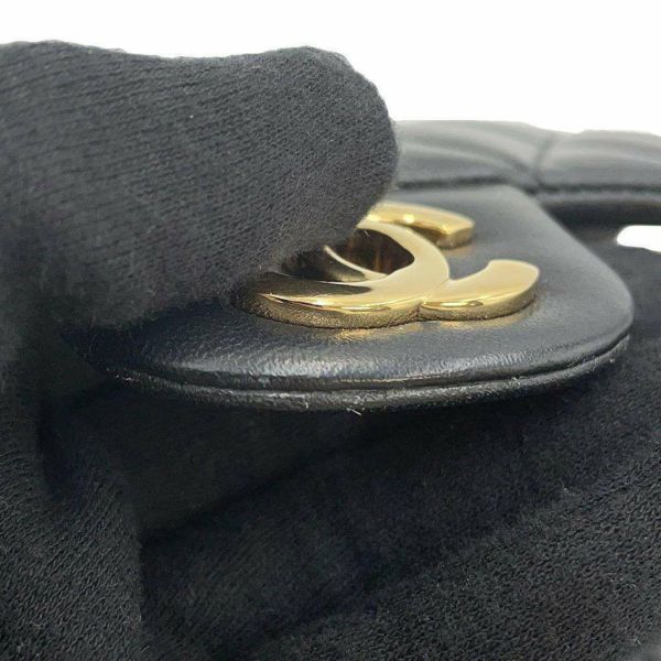 シャネル チェーンショルダーバッグ マトラッセ25 ココマーク ラムスキン ダブルチェーン A01112 CHANEL 黒