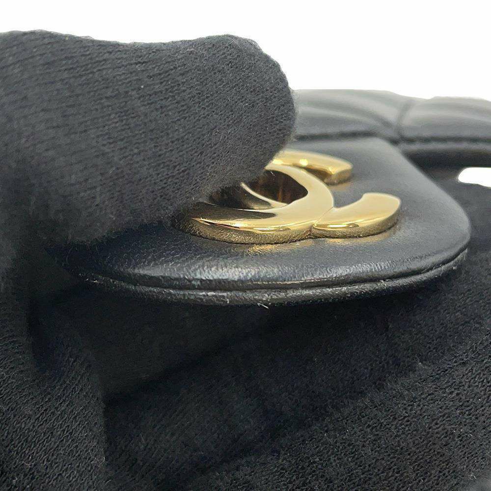 シャネル チェーンショルダーバッグ マトラッセ25 ココマーク ラムスキン ダブルチェーン A01112 CHANEL 黒