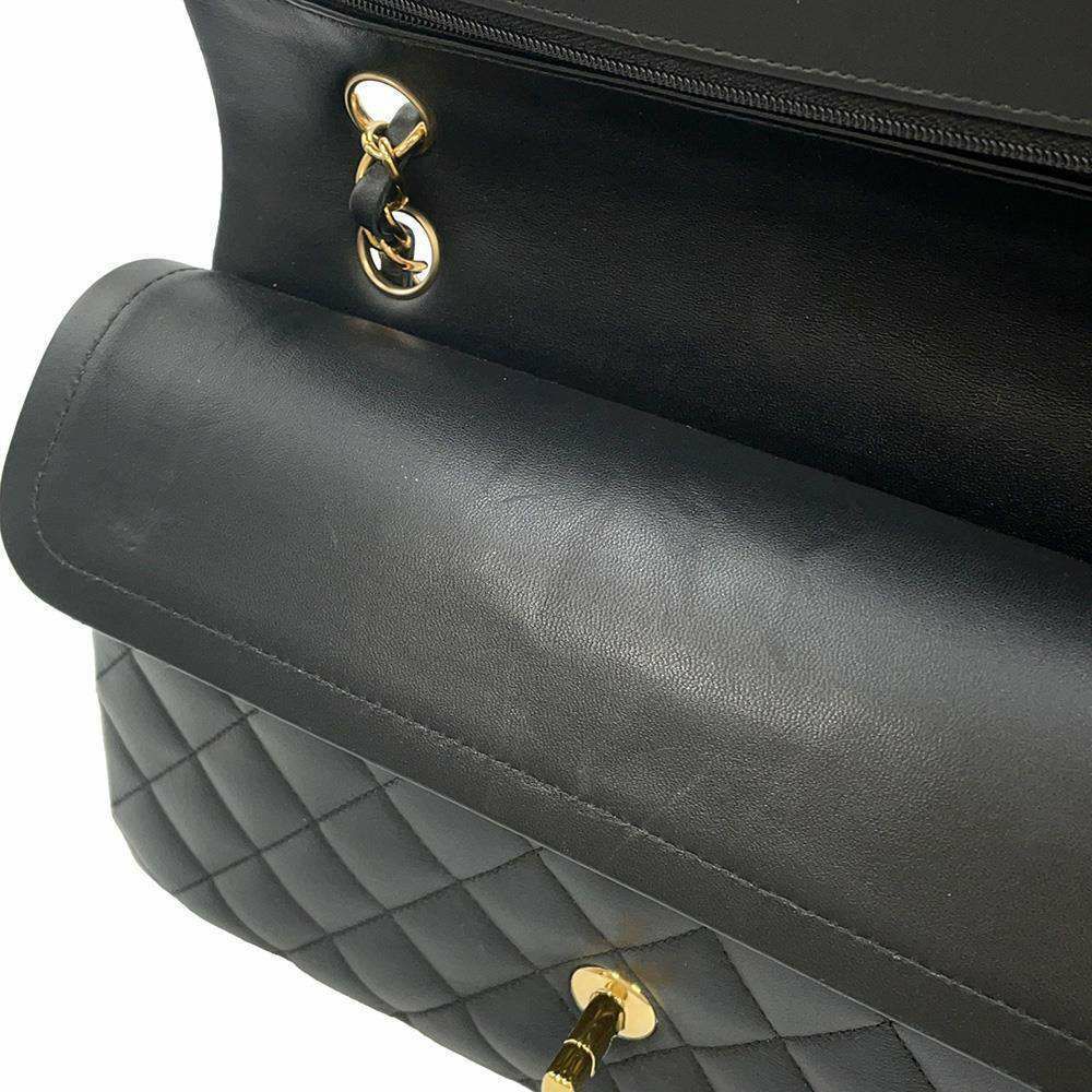 シャネル チェーンショルダーバッグ マトラッセ25 ココマーク ラムスキン ダブルチェーン A01112 CHANEL 黒