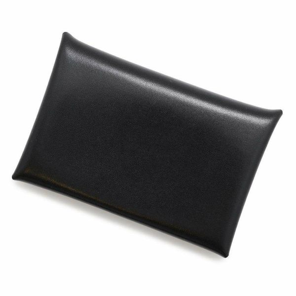 エルメス カードケース カルヴィ ブラック ボックスカーフ U刻印 HERMES 名刺入れ 黒