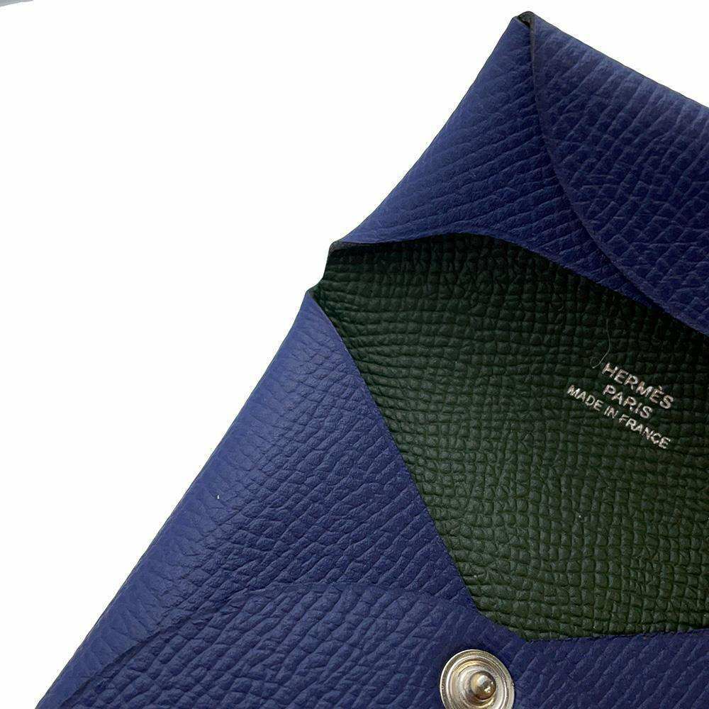 エルメス コインケース バスティア ヴェルソ ブルーサフィール/ヴェールアングランス エプソン U刻印