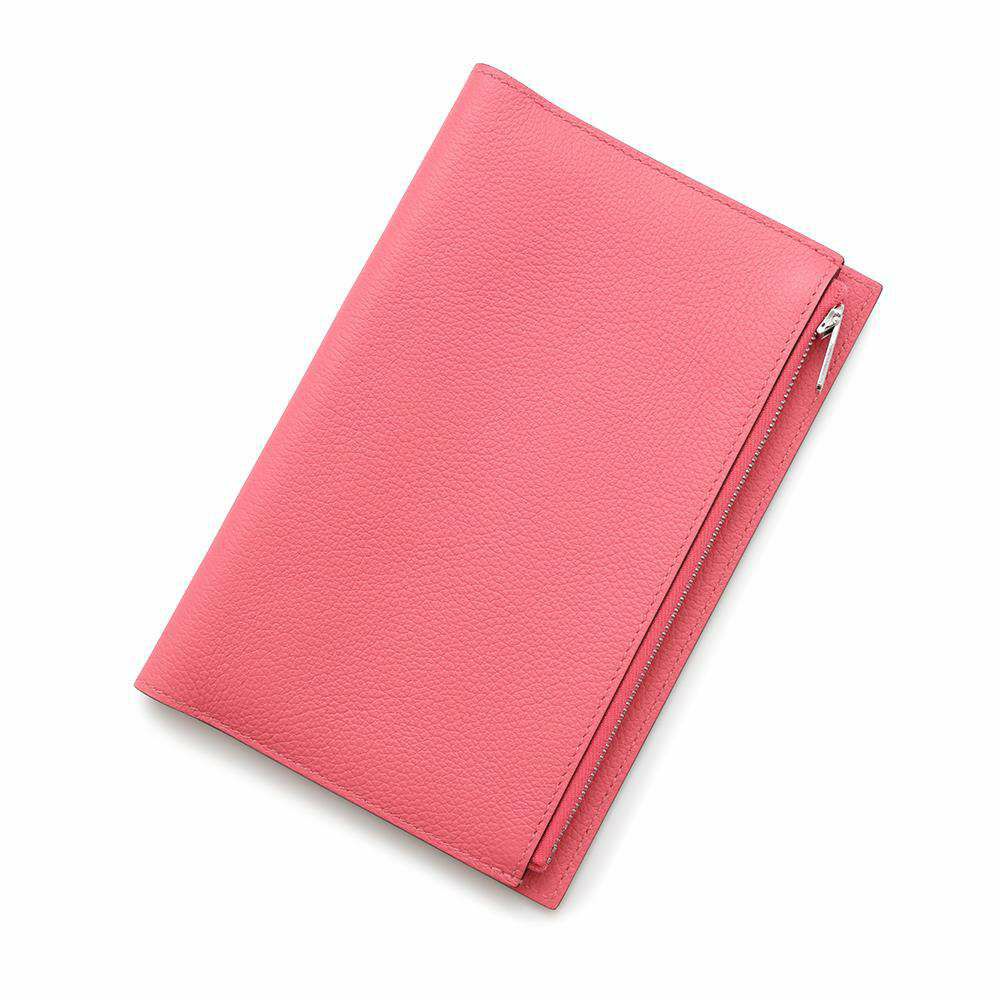 エルメス ノートカバー EAジップPM ローズアザレ/シルバー金具 エバー 