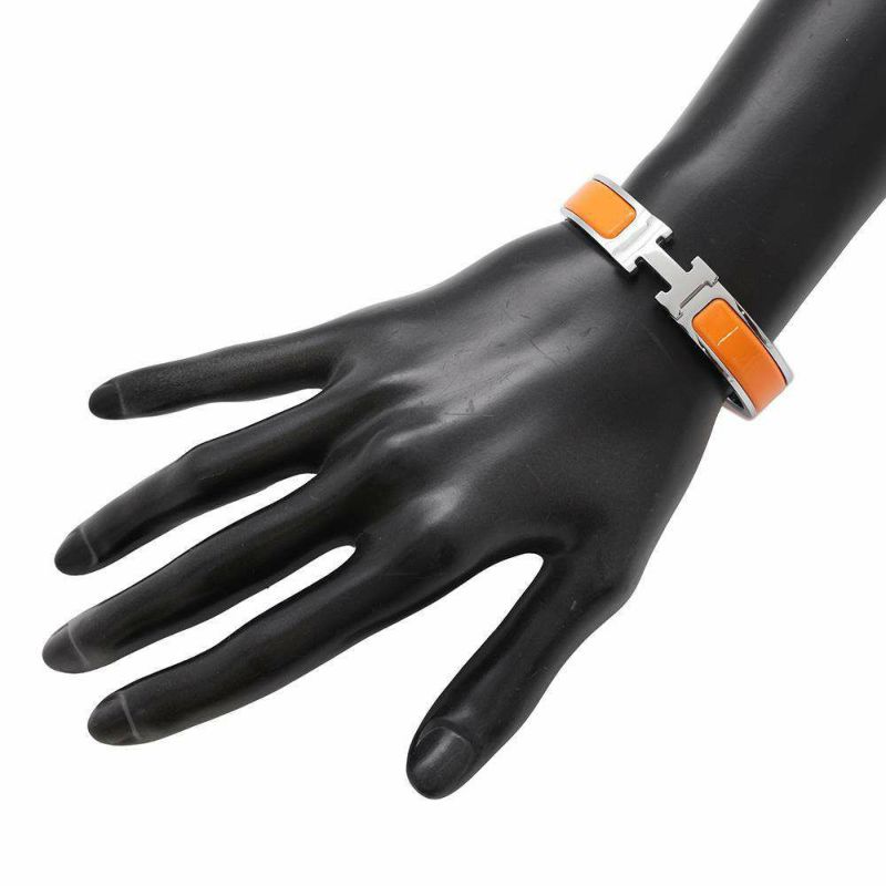 エルメス ブレスレット クリックH クリッククラックPM オレンジ/シルバー金具 HERMES アクセサリー