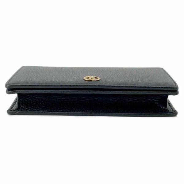 グッチ チェーンウォレット GGマーモント ミニバッグ レザー 497985 GUCCI 長財布 黒