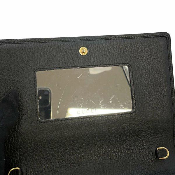 グッチ チェーンウォレット GGマーモント ミニバッグ レザー 497985 GUCCI 長財布 黒