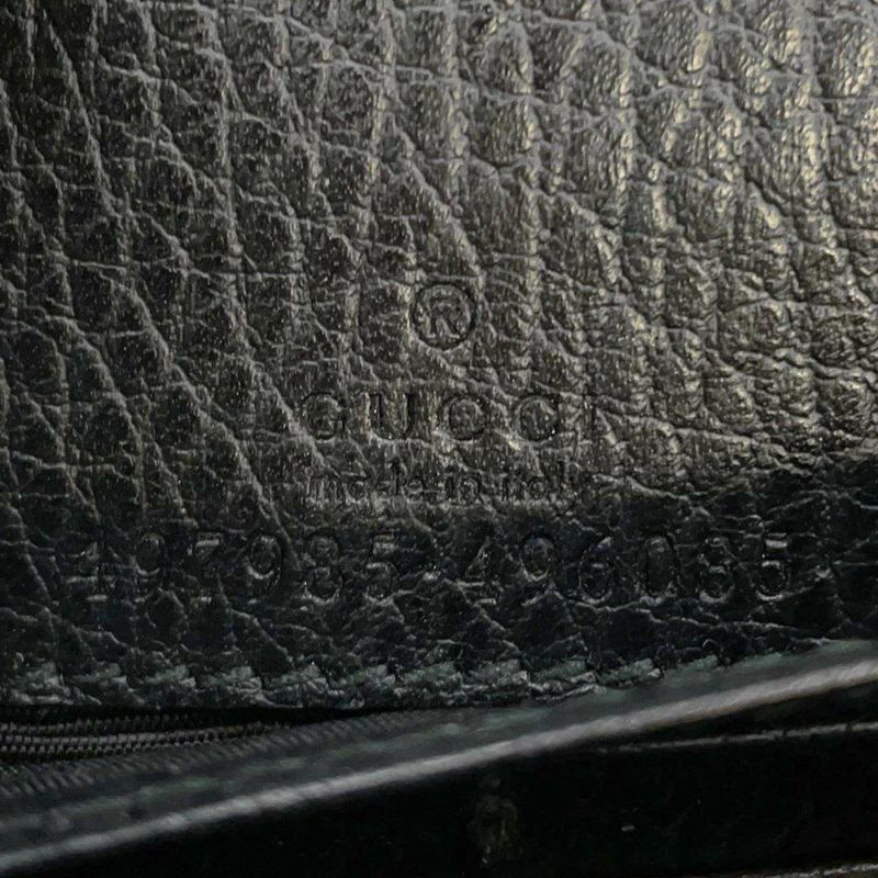 グッチ チェーンウォレット GGマーモント ミニバッグ レザー 497985 GUCCI 長財布 黒