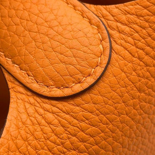 エルメス ハンドバッグ ピコタンロックMM オレンジ/シルバー金具 トリヨンクレマンス W刻印