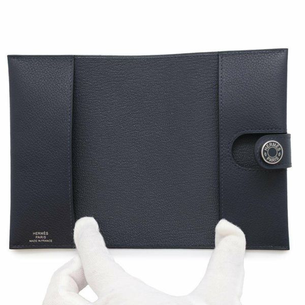 エルメス パスポートケース RMS ブルーニュイ/シルバー金具 エバーカラー B刻印 HERMES 手帳カバー