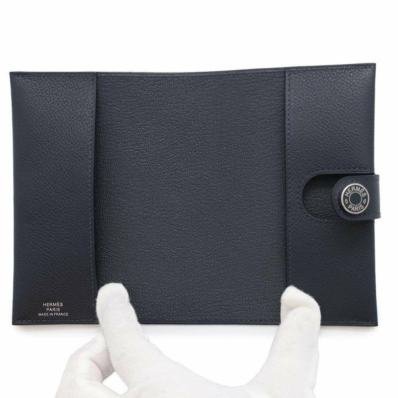 エルメス パスポートケース RMS ブルーニュイ/シルバー金具 エバーカラー B刻印 HERMES 手帳カバー