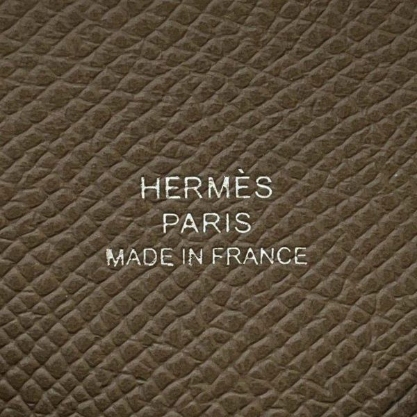 エルメス カードケース カルヴィ エトゥープ/シルバー金具 エプソン W刻印 HERMES 名刺入れ