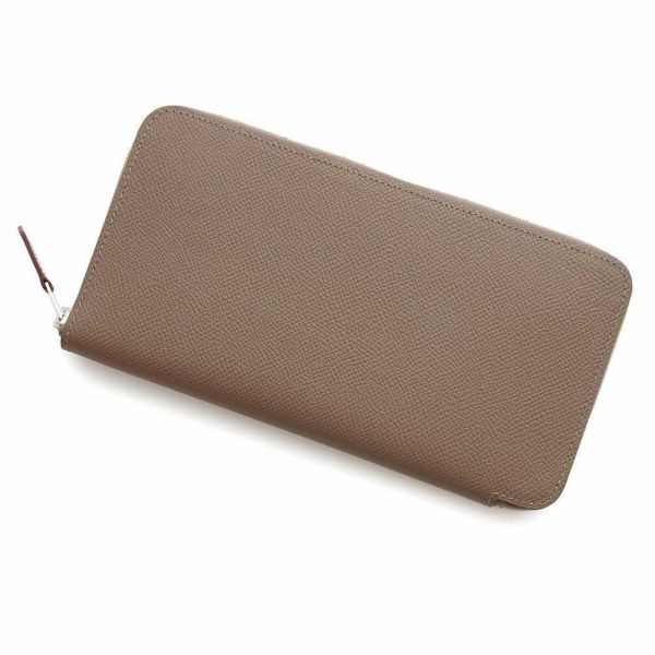 エルメス 長財布 アザップロング シルクイン エトゥープ/シルバー金具 エプソン W刻印 財布