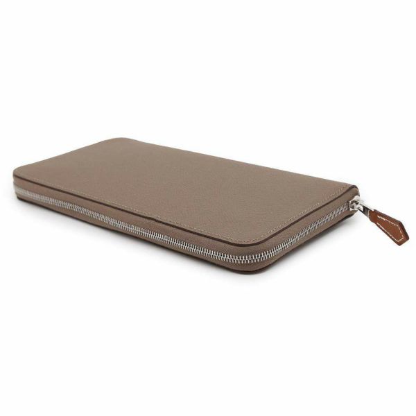 エルメス 長財布 アザップロング シルクイン エトゥープ/シルバー金具 エプソン W刻印 財布
