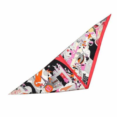 エルメス スカーフ トライアングル CA DECOIFFE！ HERMES シルク ストール