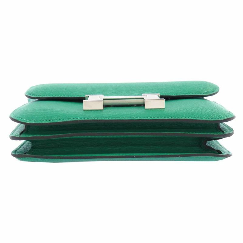 エルメス ミニ コンスタンス3 ミロワール ミント/シルバー金具 シェブルミゾル U刻印