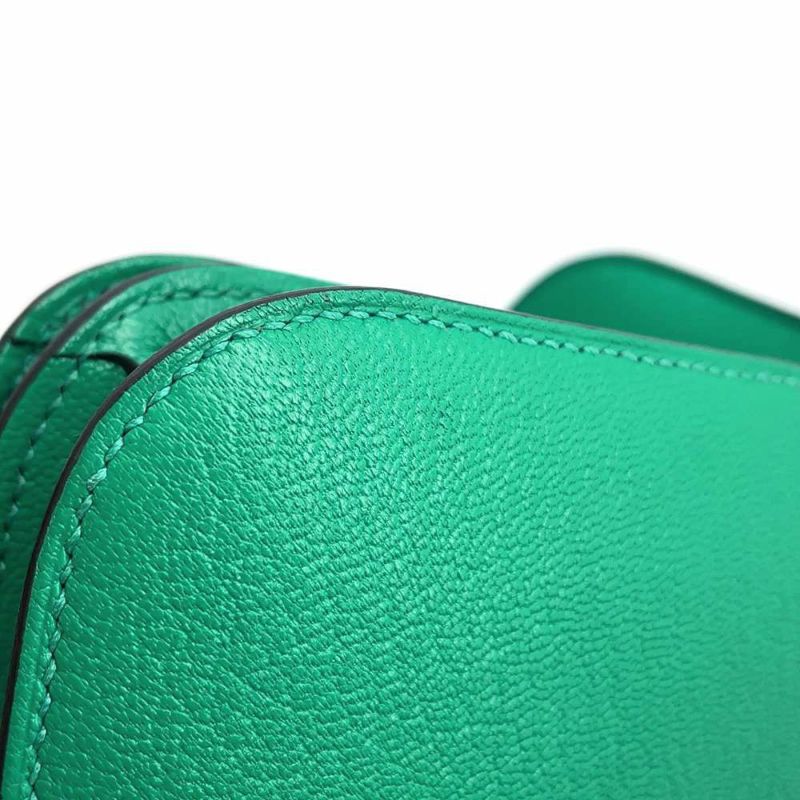 エルメス ミニ コンスタンス3 ミロワール ミント/シルバー金具 シェブルミゾル U刻印