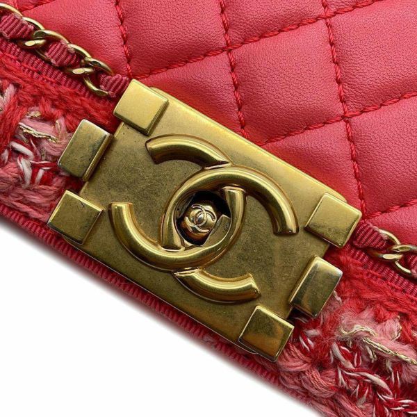 シャネル チェーンショルダーバッグ ボーイシャネル マトラッセ ラムスキン ツイード CHANEL バッグ