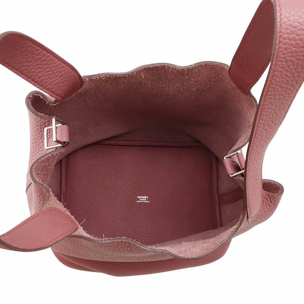 エルメス ハンドバッグ ピコタンロックMM ローズウッド/シルバー金具 トリヨンクレマンス □O刻印