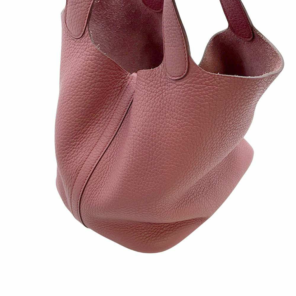 エルメス ハンドバッグ ピコタンロックMM ローズウッド/シルバー金具 トリヨンクレマンス □O刻印