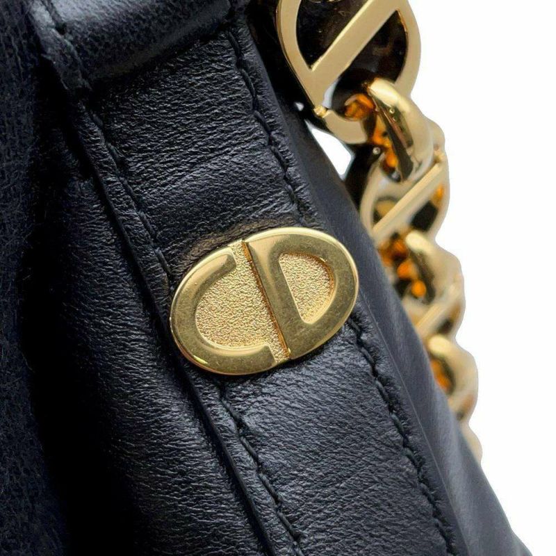 クリスチャン・ディオール チェーンショルダーバッグ ディオールスター マクロカナージュ ラムスキン S3202UDBB 黒