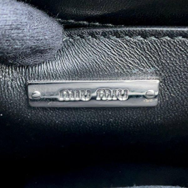 ミュウミュウ ハンドバッグ マテラッセ レザー 5BA220 Miu Miu 2wayチェーンショルダーバッグ 黒