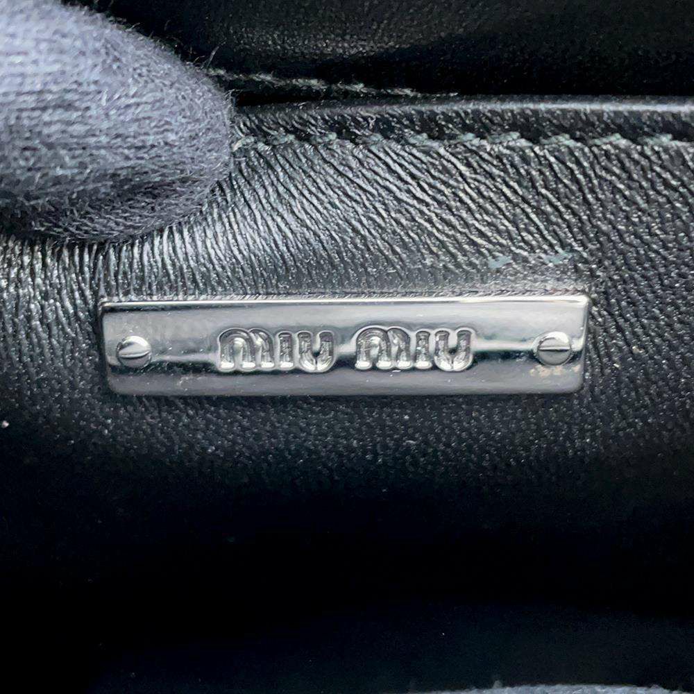 ミュウミュウ ハンドバッグ マテラッセ レザー 5BA220 Miu Miu 2wayチェーンショルダーバッグ 黒