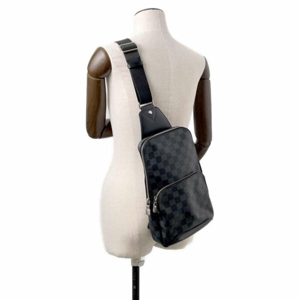 ルイヴィトン ボディバッグ ダミエ・グラフィット アヴェニュー・スリングバッグ N41719 LOUIS VUITTON 黒 ブラック