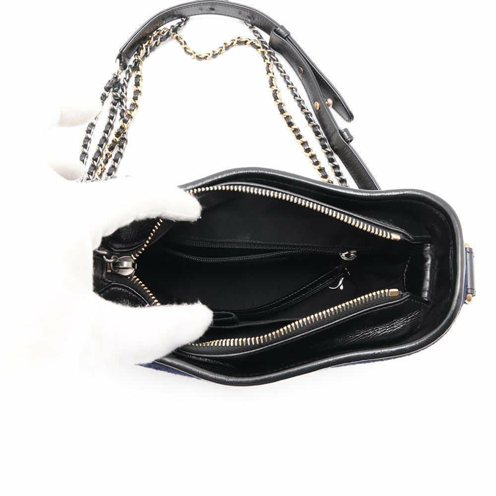 シャネル チェーンショルダーバッグ ガブリエル ドゥ シャネル スモール ホーボーバッグ フェルト A91810 CHANEL 黒