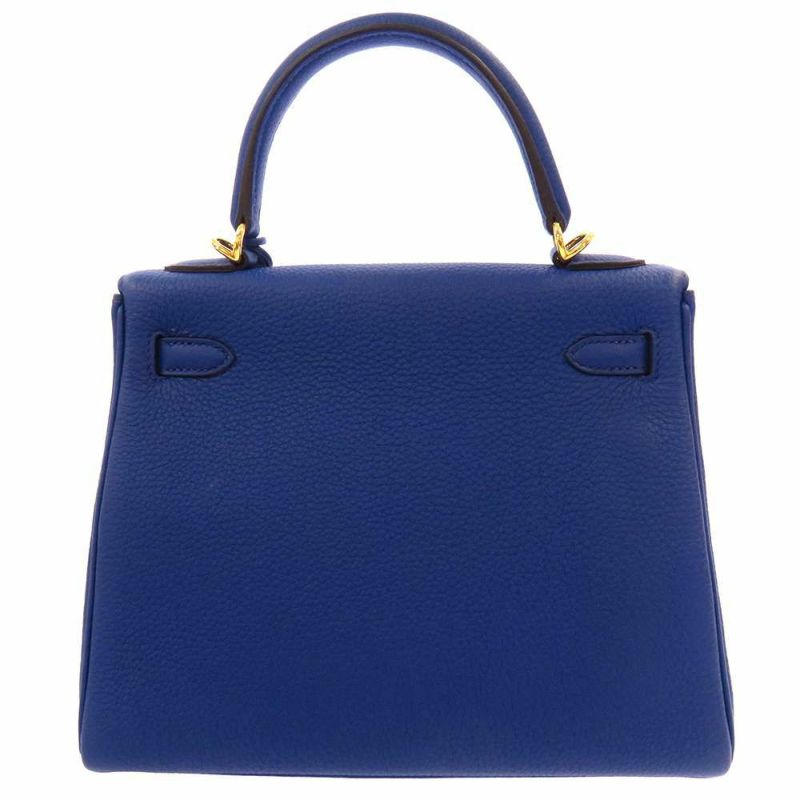 エルメス ハンドバッグ ケリー25 内縫い ブルーロワイヤル/ゴールド金具 トゴ U刻印 2way