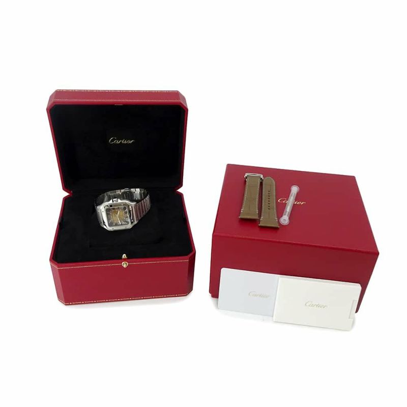 カルティエ サントス ドゥ カルティエ MM WSSA0065 Cartier 腕時計 ブラウン文字盤