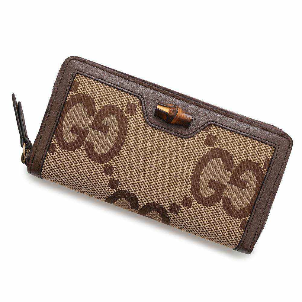 グッチ 長財布 ジャンボGG バンブー 658634 GUCCI ラウンドファスナー 