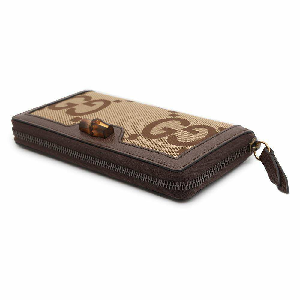 グッチ 長財布 ジャンボGG バンブー 658634 GUCCI ラウンドファスナー 