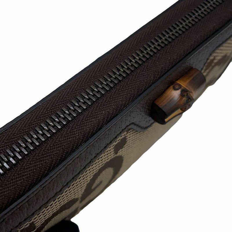 グッチ 長財布 ジャンボGG バンブー 658634 GUCCI ラウンドファスナー