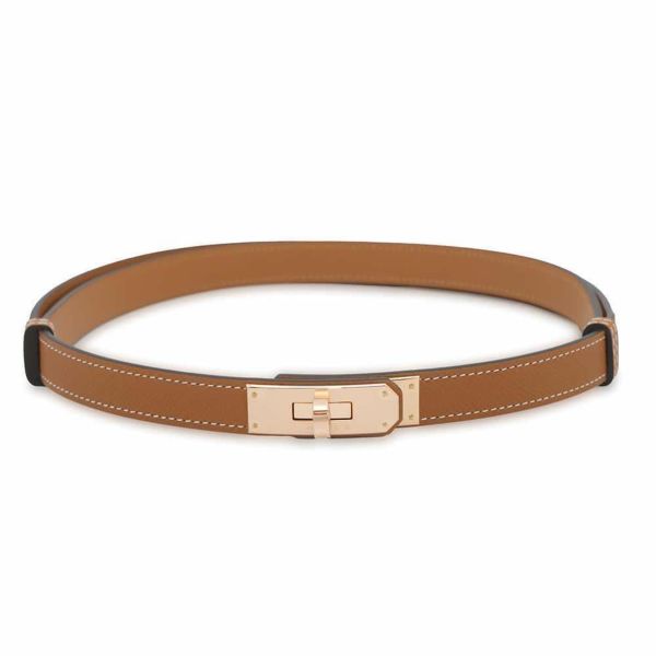 エルメス ケリーベルト ゴールド/ピンクゴールド金具 エプソン W刻印 HERMES べルト