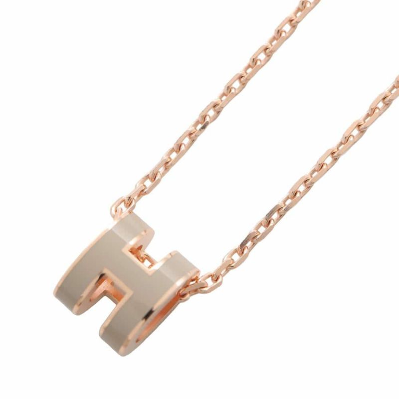 エルメス ネックレス ミニ・ポップアッシュ マロングラッセ/ピンクゴールド金具 アクセサリー ポップH