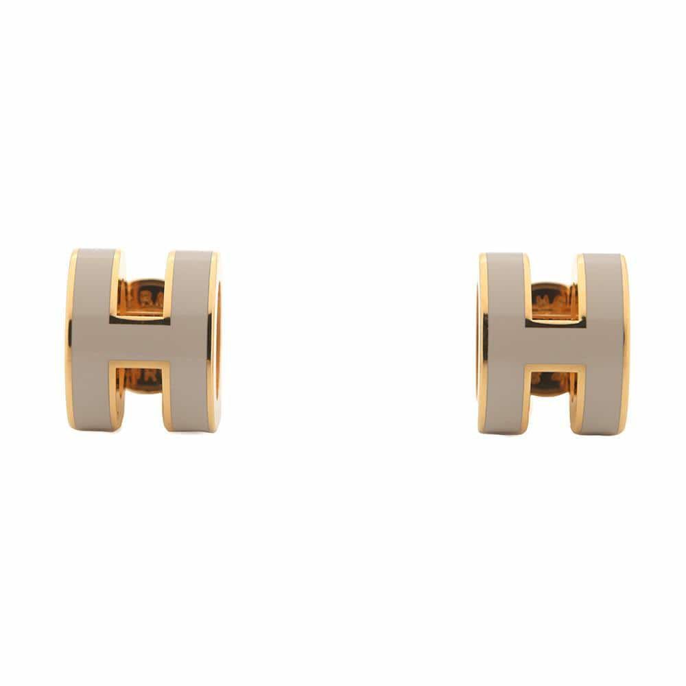 エルメス ピアス ミニ・ポップアッシュ マロングラッセ/ゴールド金具 Hモチーフ HERMES Pop H ポップH