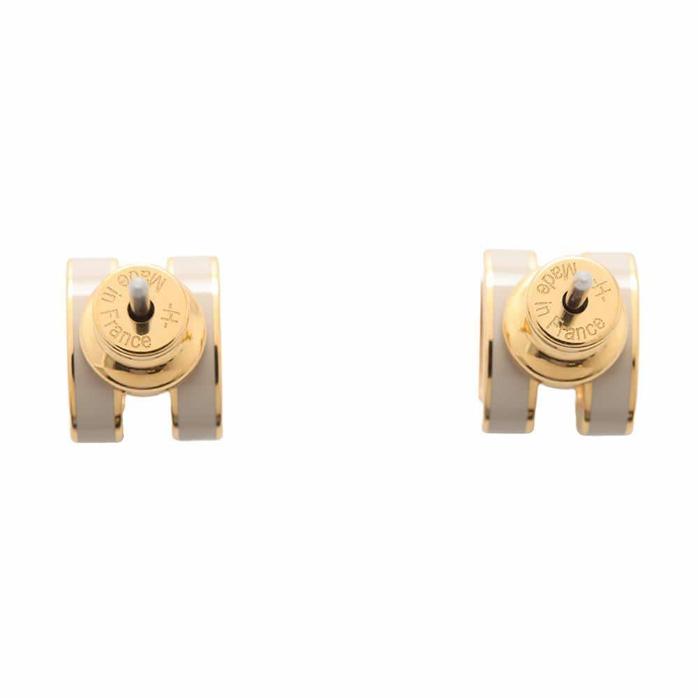 エルメス ピアス ミニ・ポップアッシュ マロングラッセ/ゴールド金具 Hモチーフ HERMES Pop H ポップH