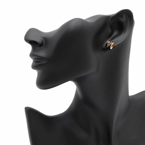 エルメス ピアス ミニ・ポップアッシュ ブラック/ゴールド金具 Hモチーフ HERMES Pop H ポップH
