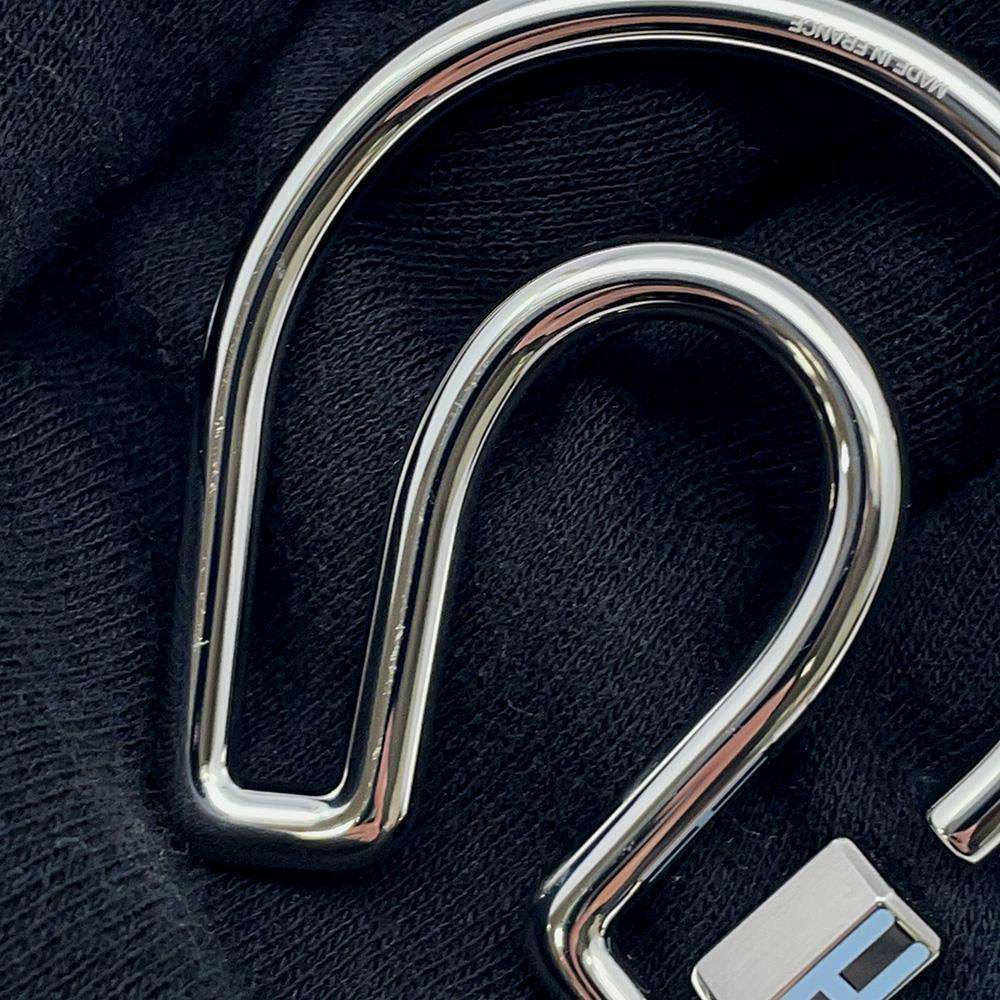 エルメス キーホルダー フェール・ア・シュヴァル Fer a Cheval ブルー・ラン/シルバー金具 キーリング