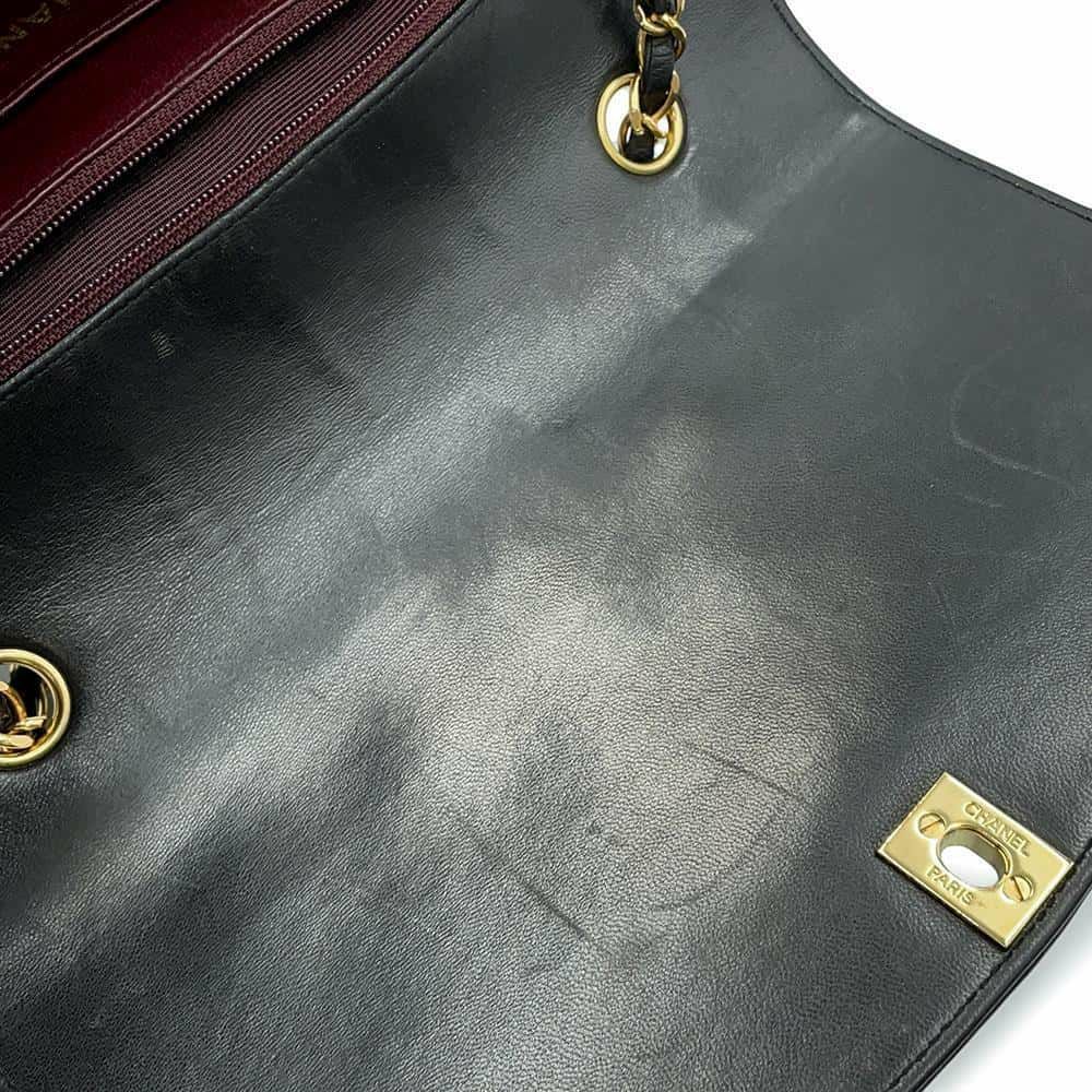 シャネル チェーンショルダーバッグ マトラッセ25 ココマーク ダイアナ A01165 CHANEL 黒