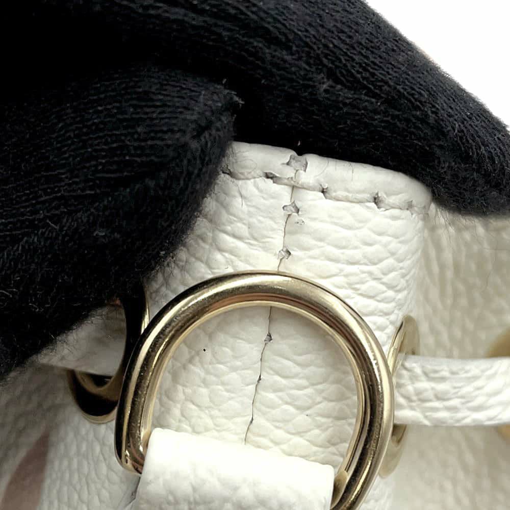 ルイヴィトン ハンドバッグ バイカラー モノグラム・アンプラント ナノ・ノエ LOUIS VUITTON 2wayショルダー 白