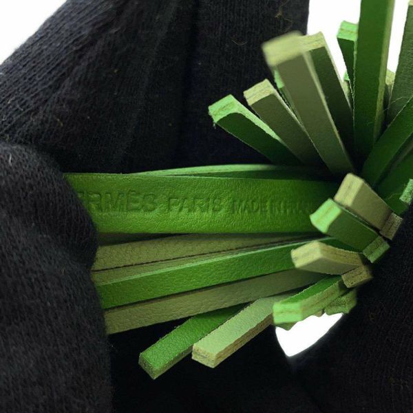 エルメス バッグチャーム シュエット ヴェールユッカ/ヴェールクリケット/ブルーフランス/ナタ/ブラン ラムスキン W刻印 フクロウ