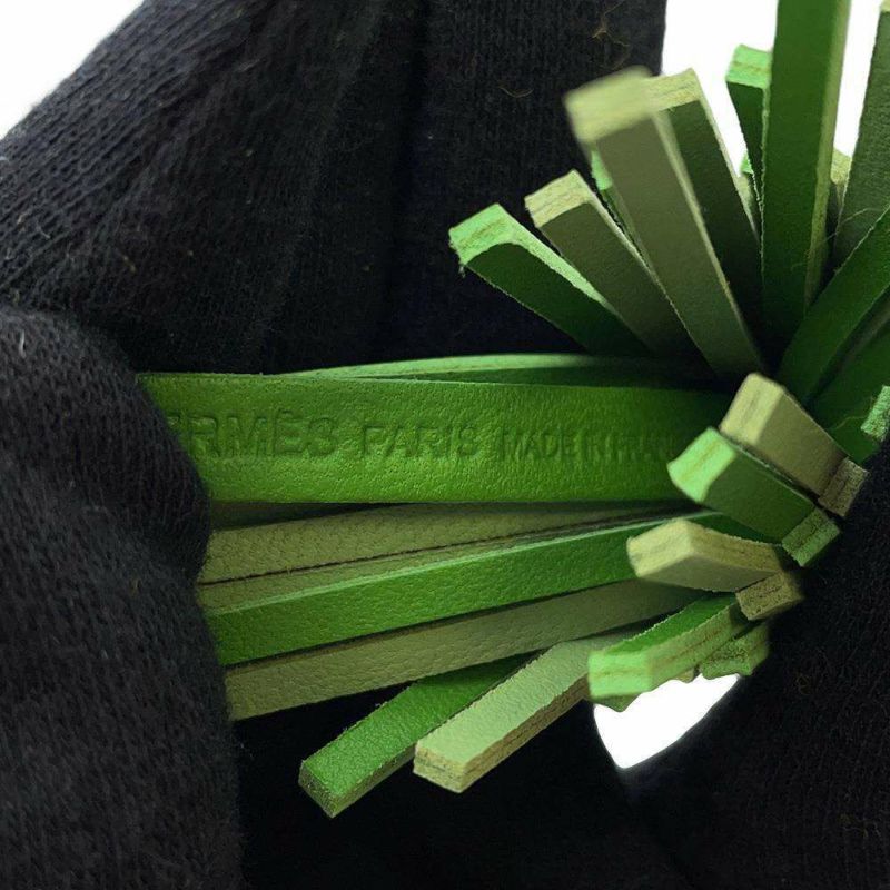 エルメス バッグチャーム シュエット ヴェールユッカ/ヴェールクリケット/ブルーフランス/ナタ/ブラン ラムスキン W刻印 フクロウ