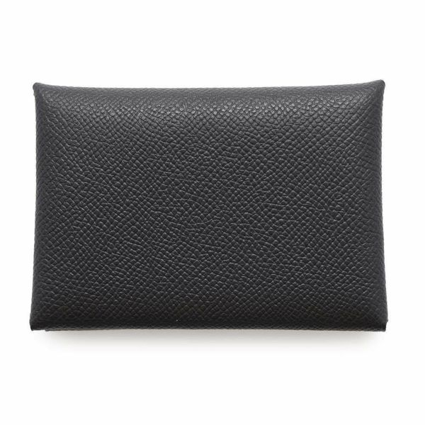 エルメス コインケース カルヴィ デュオ ブラック/シルバー金具 エプソン W刻印 黒