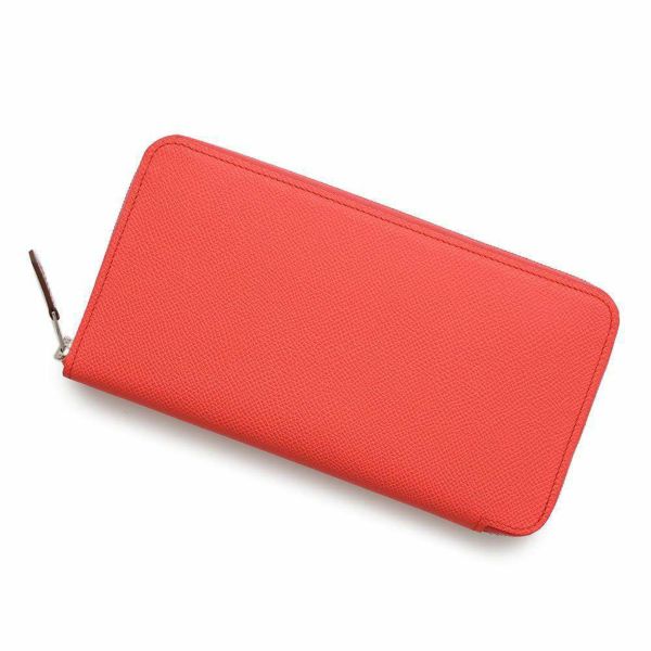 エルメス 長財布 アザップロング シルクイン ローズテキサス/シルバー金具 エプソン U刻印 財布